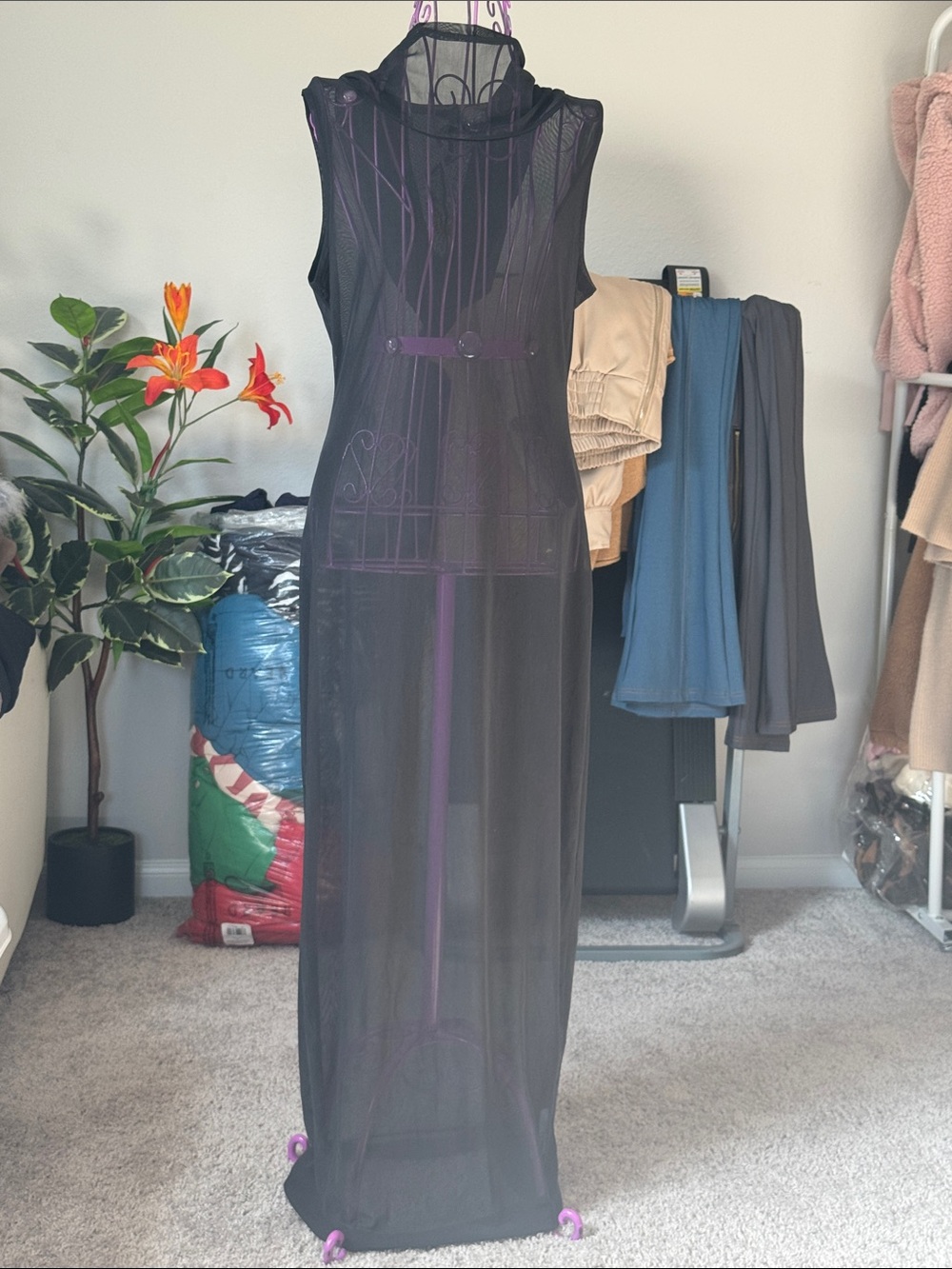 Fashion Nova Black Sheer Sleeveless Maxi Dress